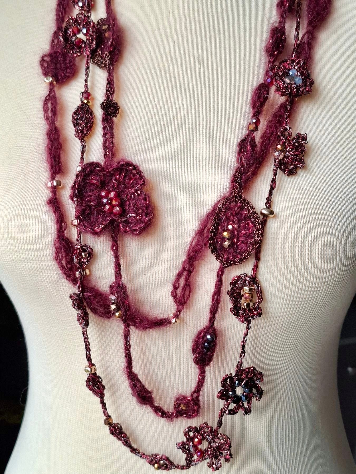 Burgundy Bloom Necklace