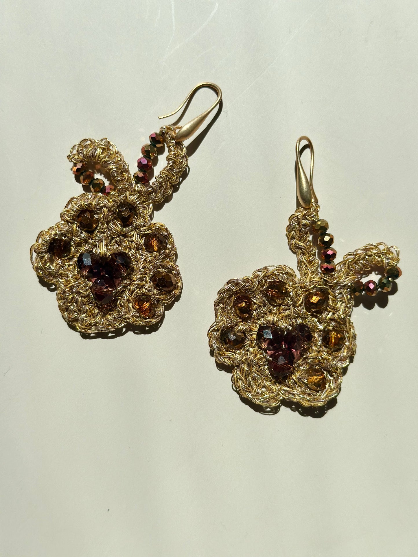 Pomegranate-Inspired Gold Earrings