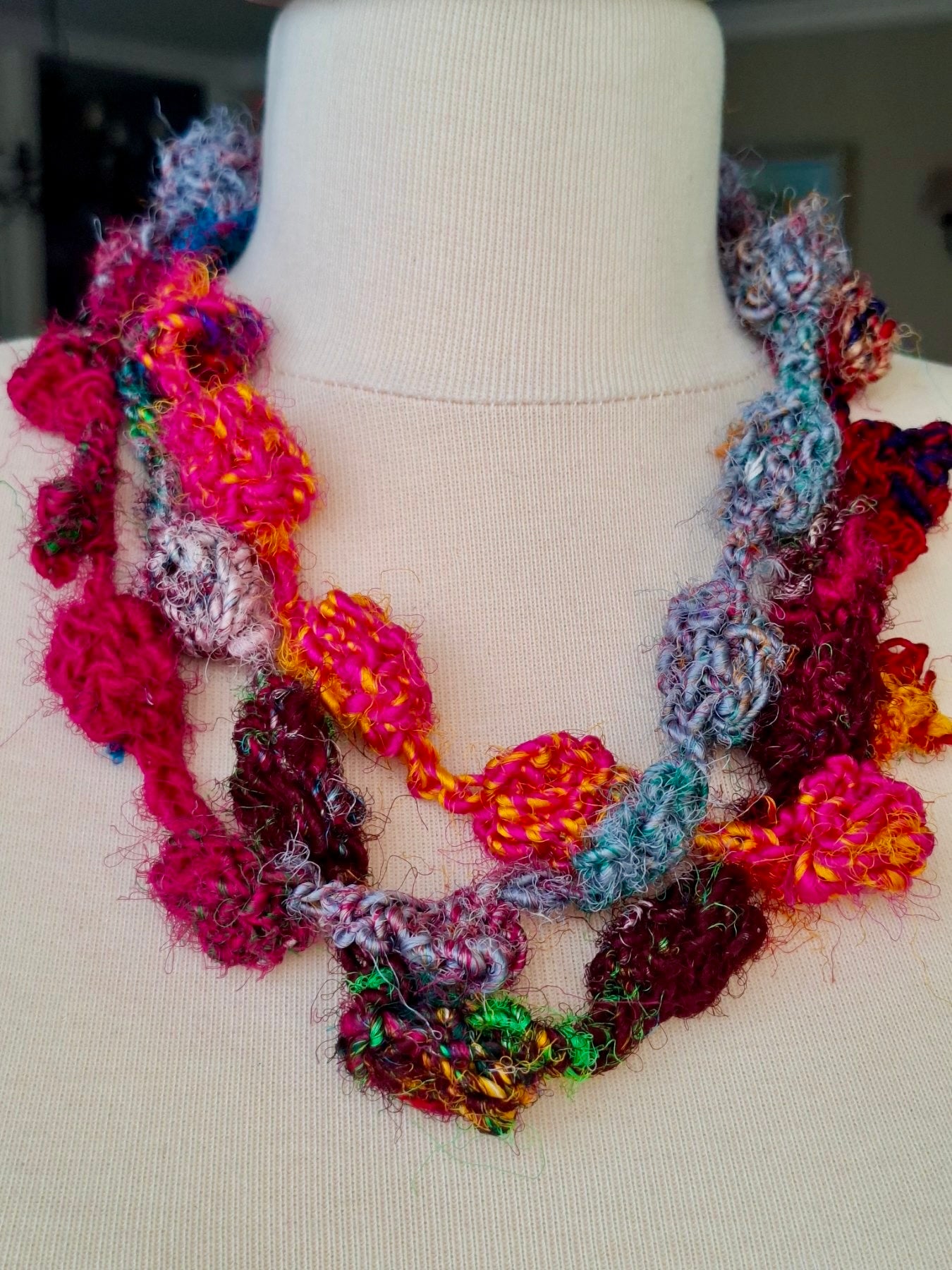 Spring Bloom – Sari Silk Necklace