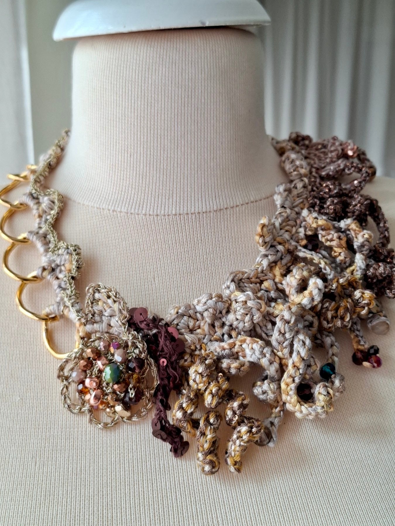 Aura – Statement Necklace with Dolce & Gabbana Silk
