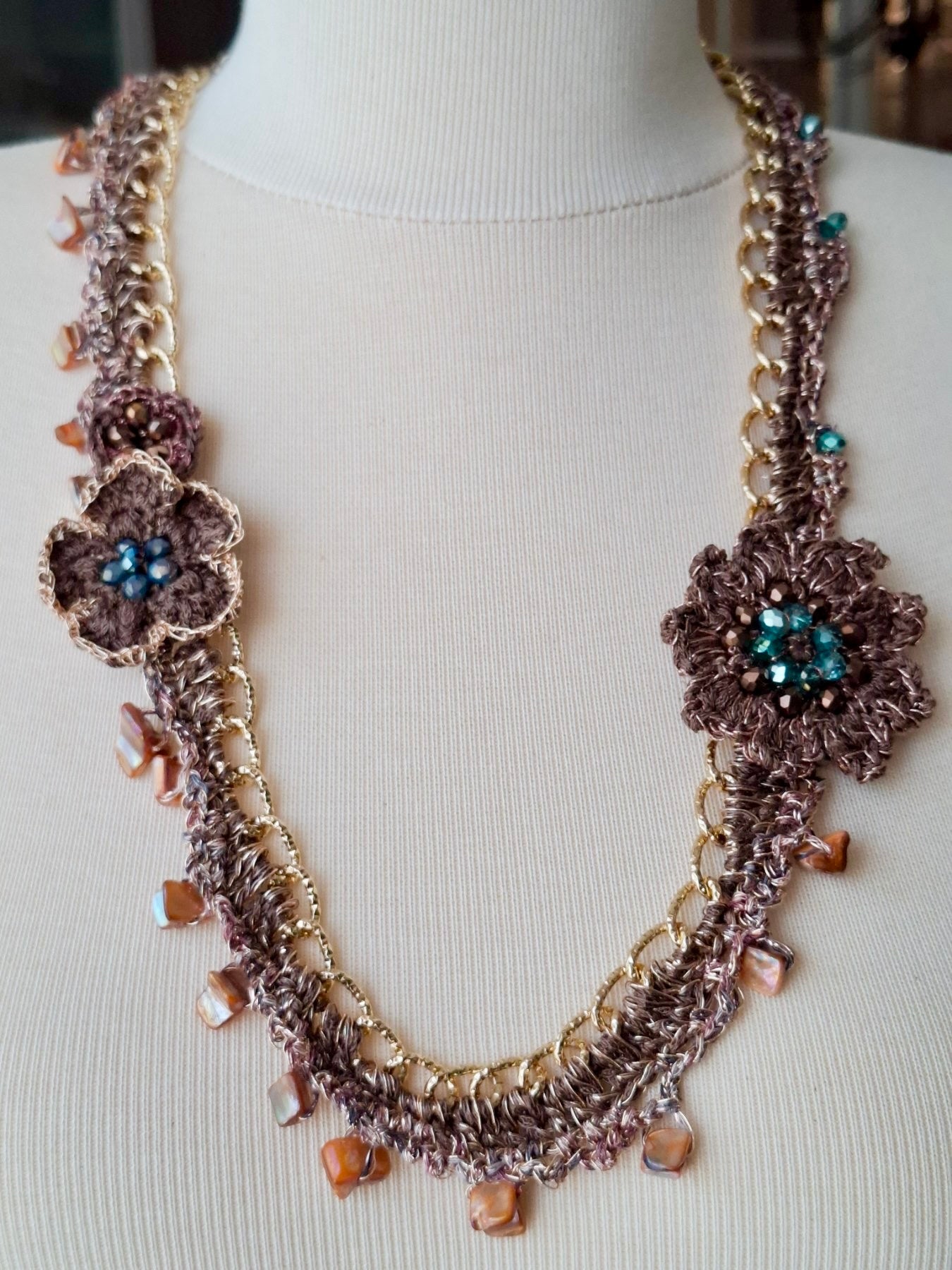 Golden Cocoa Bloom Necklace