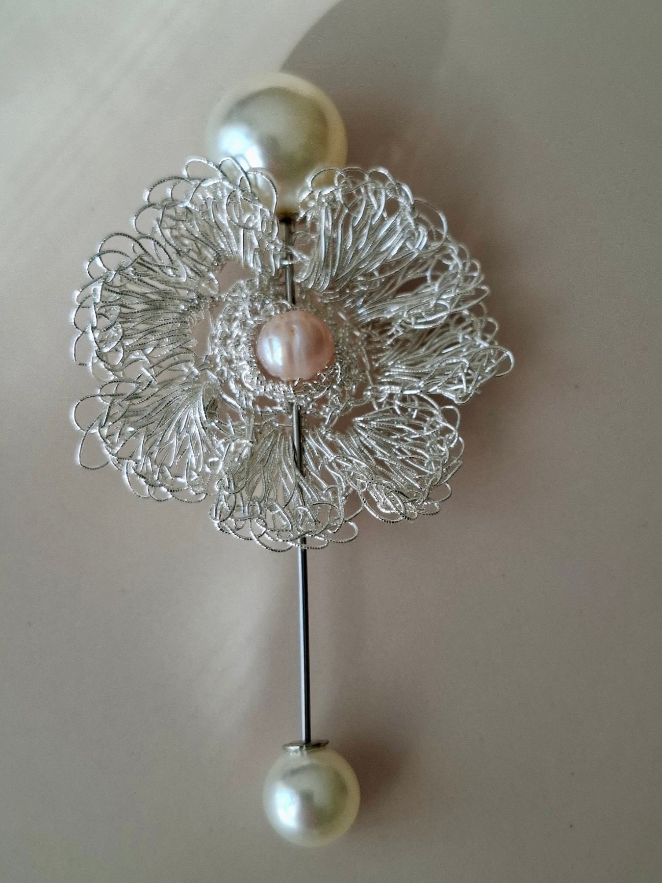 Snowflake Pearl Pin