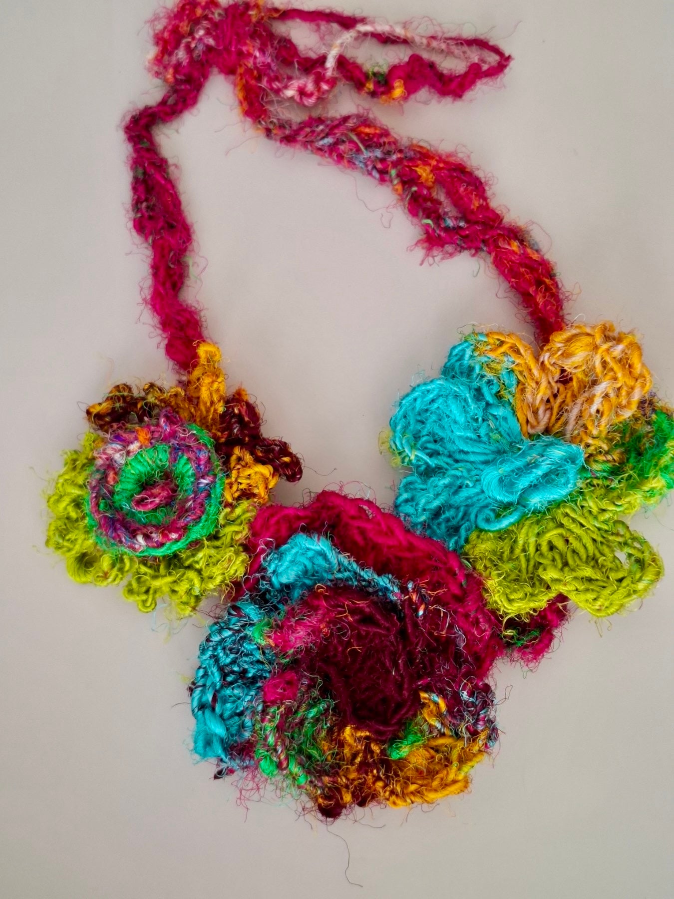 Sari Silk Floral Necklace