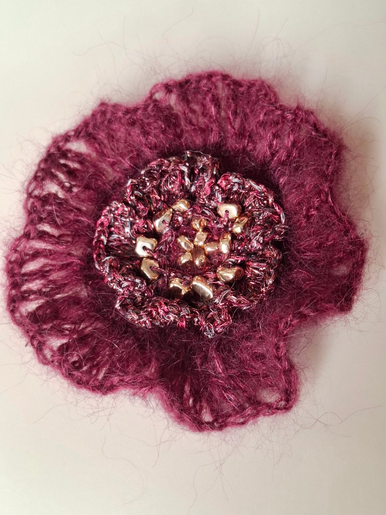 Burgundy & Gold Brooche
