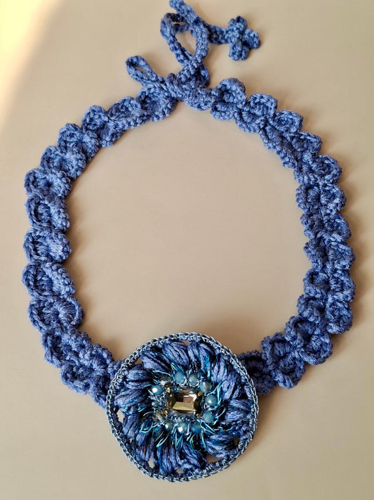 Blue Aura – Loro Piana Silk Statement Necklace