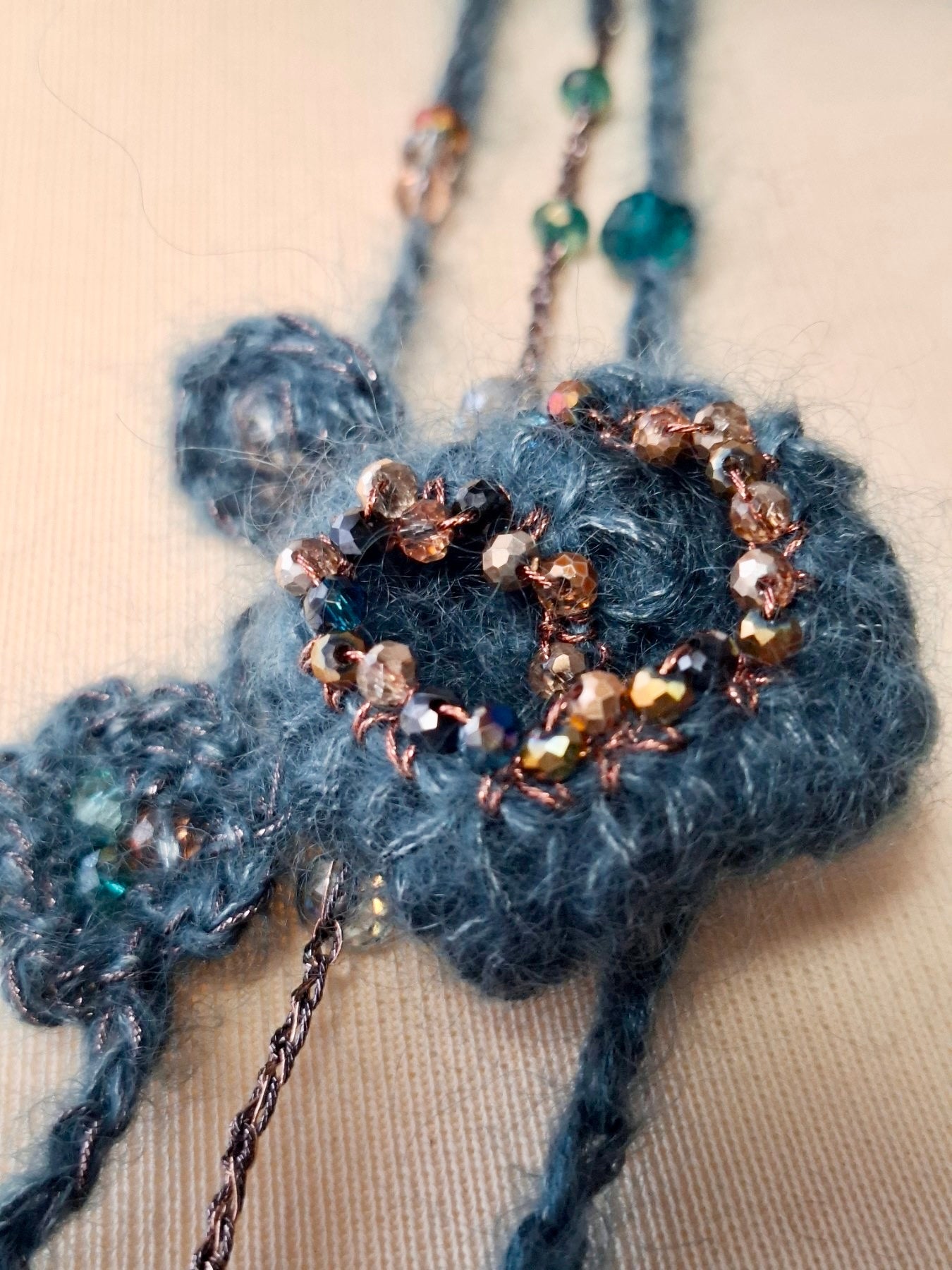 Teal Floral Necklace