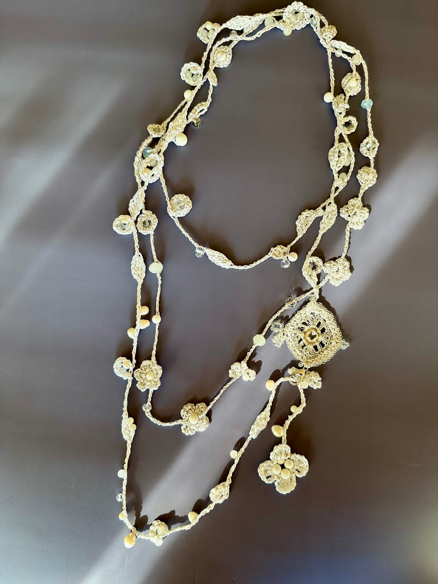 White Light Long Necklace