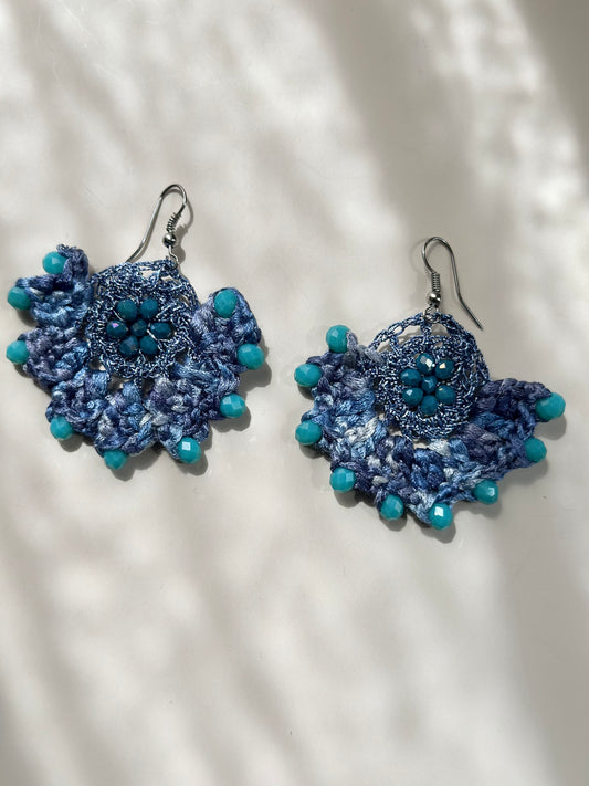 Marine Blue Statement Earrings