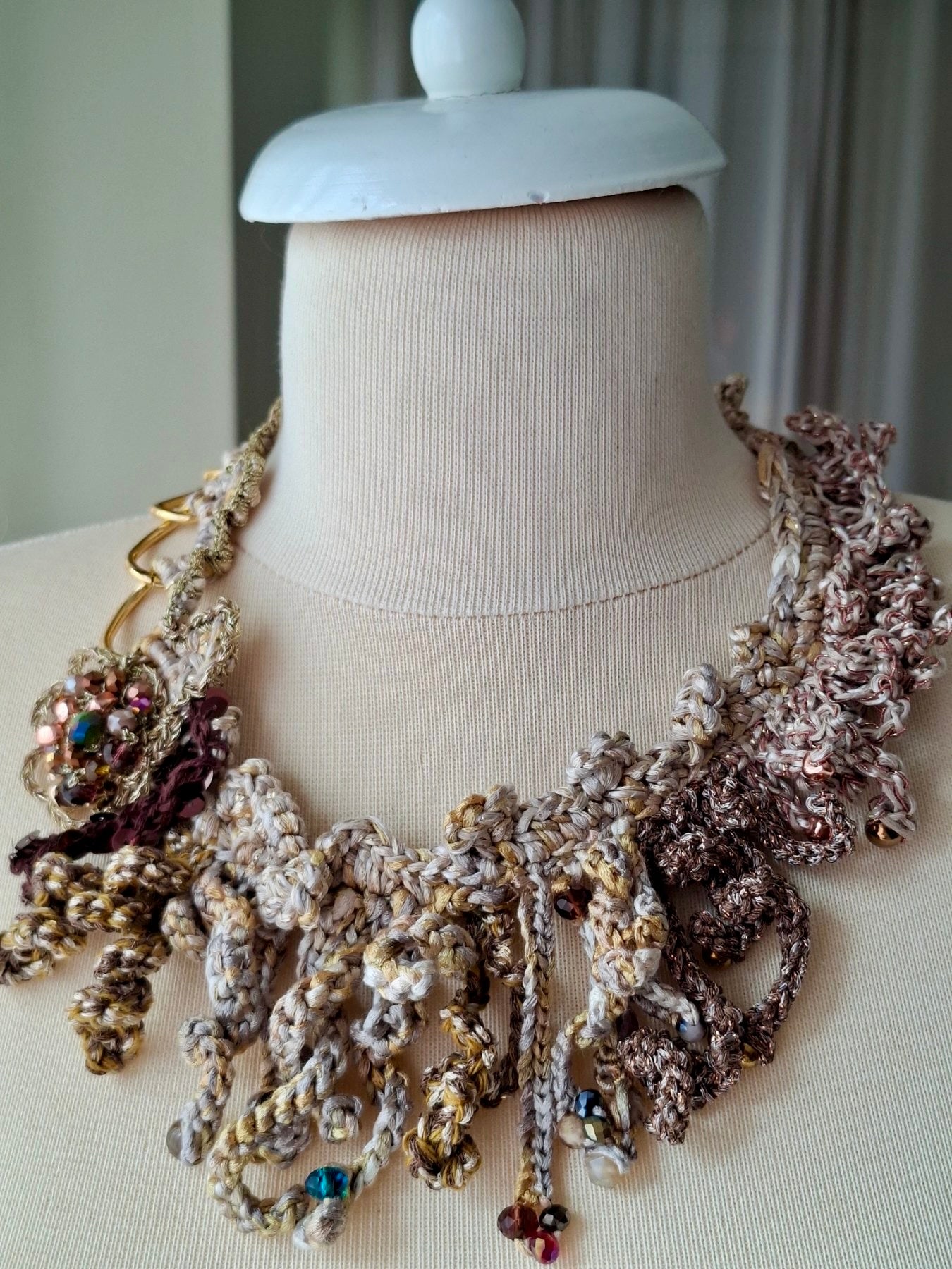 Aura – Statement Necklace with Dolce & Gabbana Silk