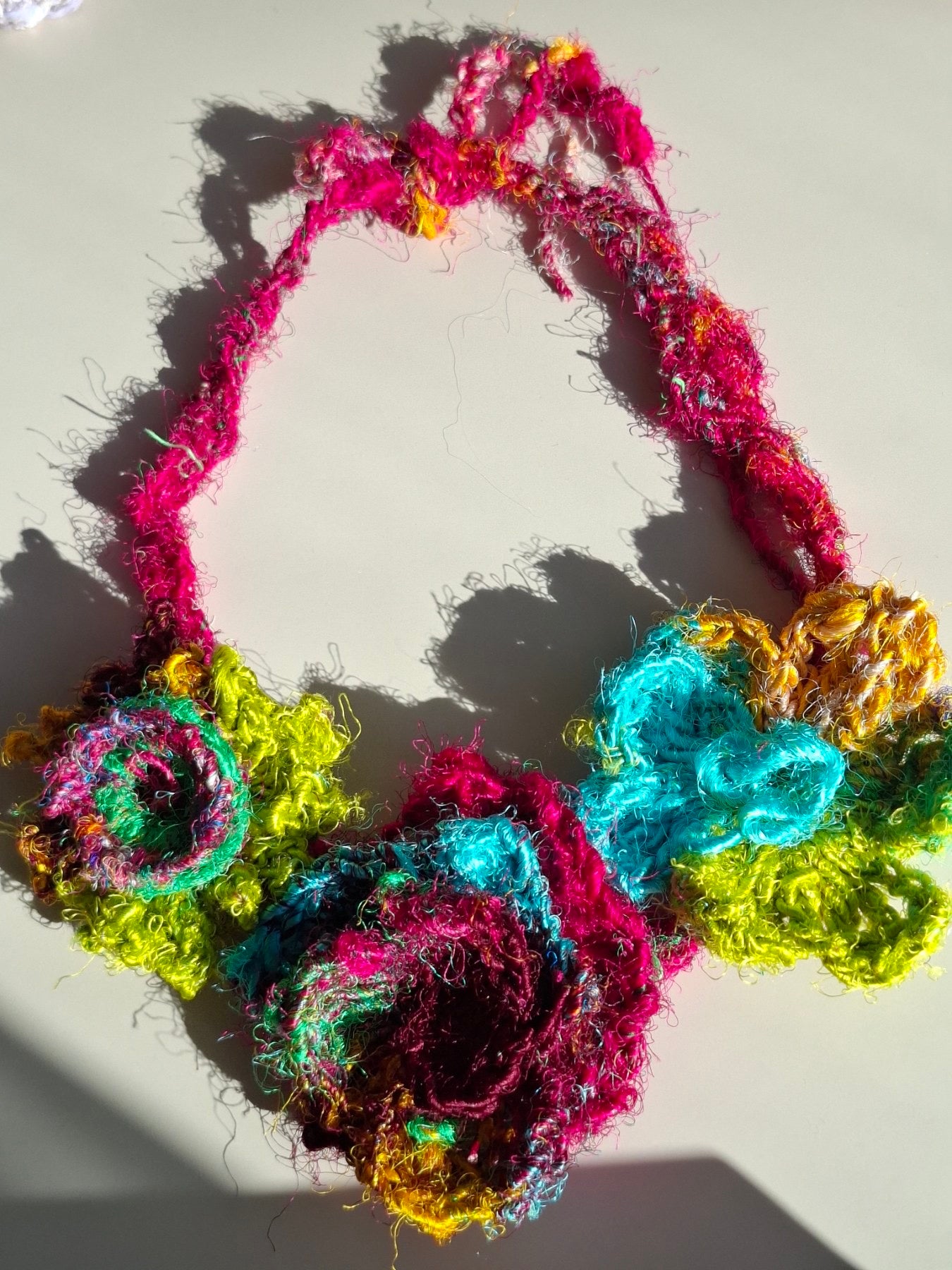 Sari Silk Floral Necklace