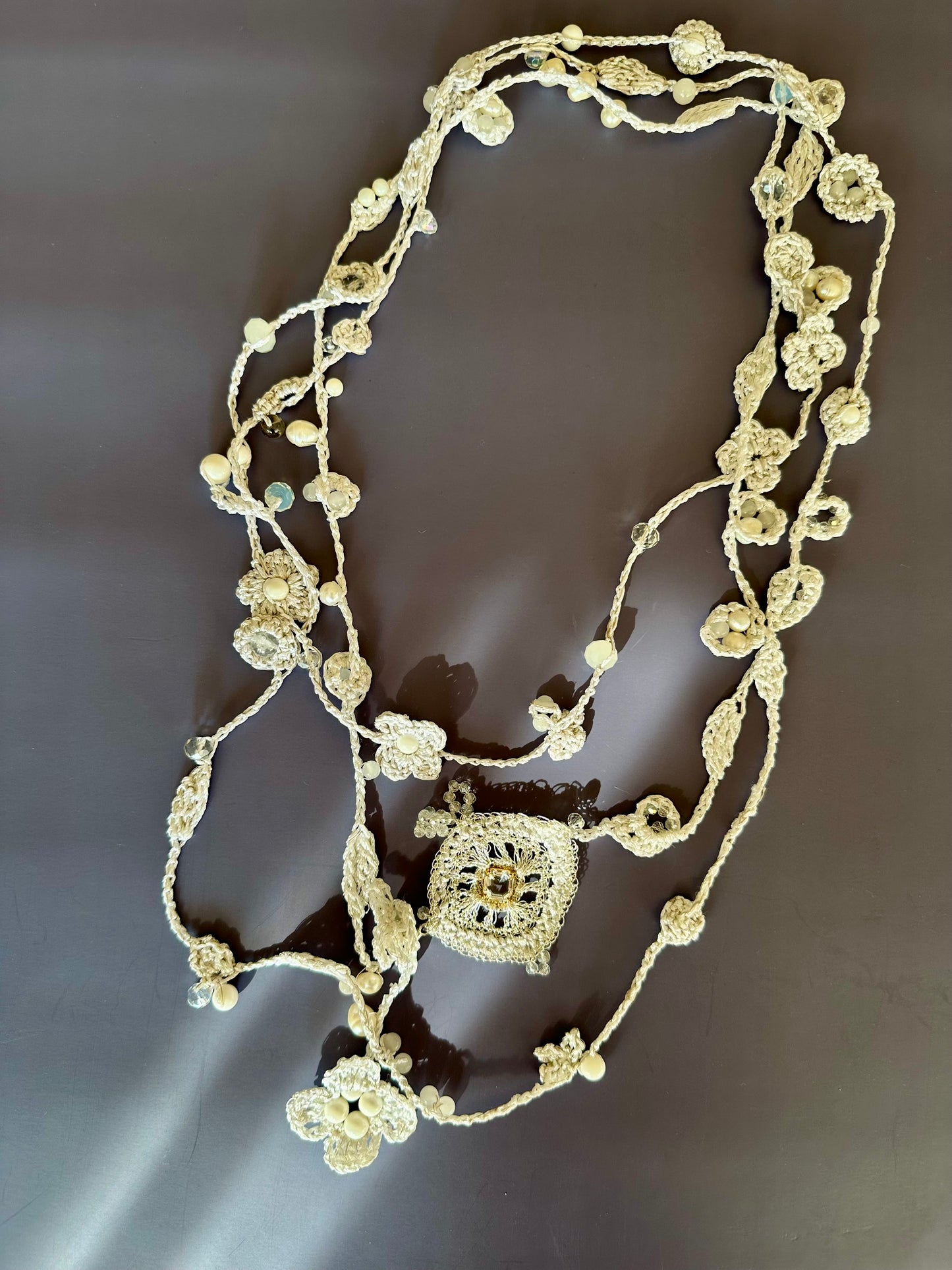 White Light Long Necklace