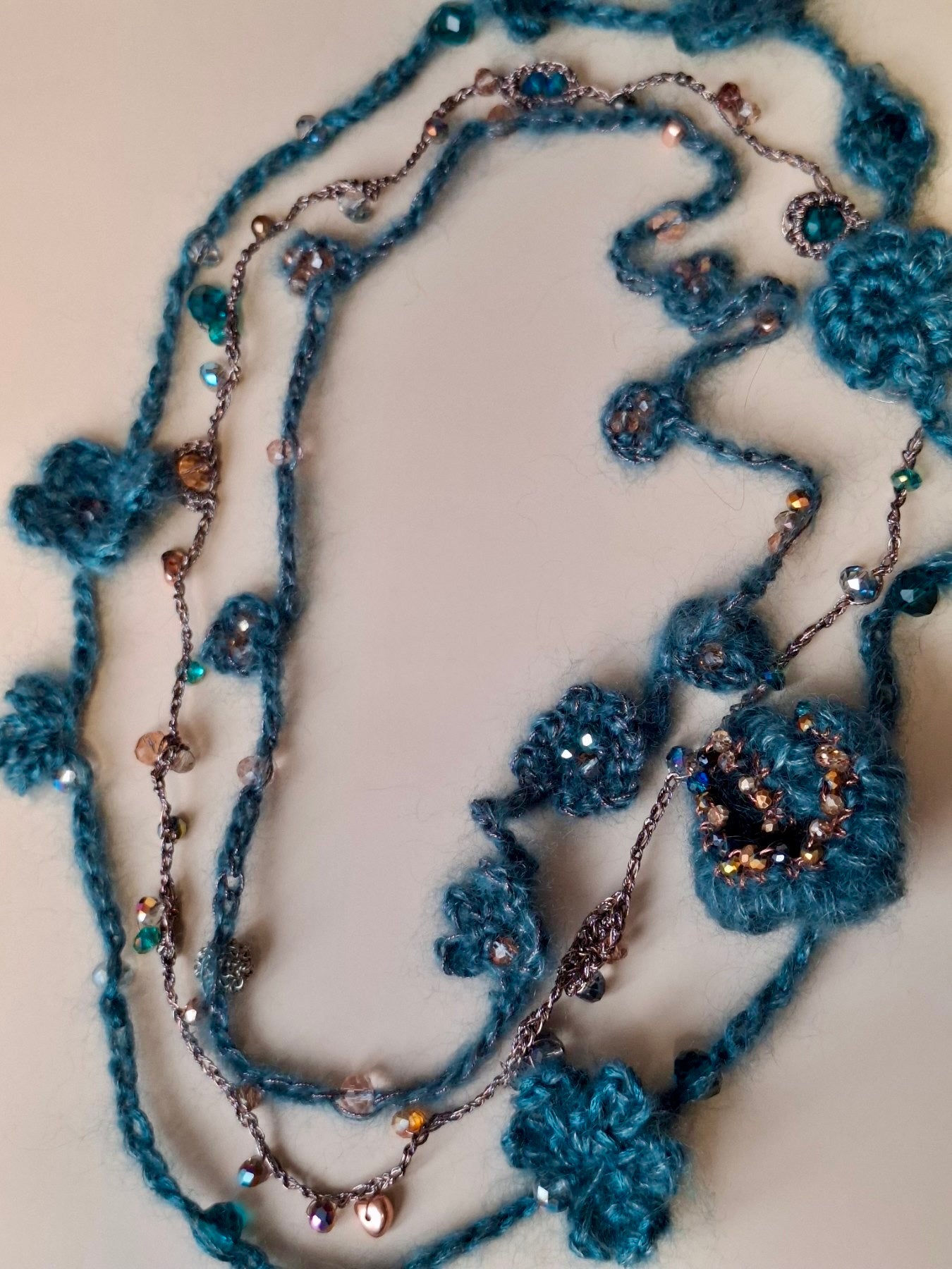 Teal Floral Necklace
