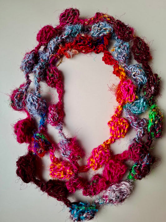 Spring Bloom – Handcrafted Indian Silk Statement Necklace