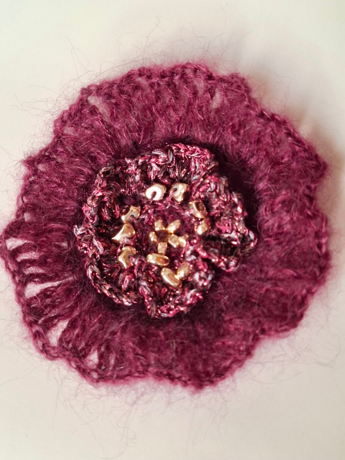Burgundy & Gold Brooche