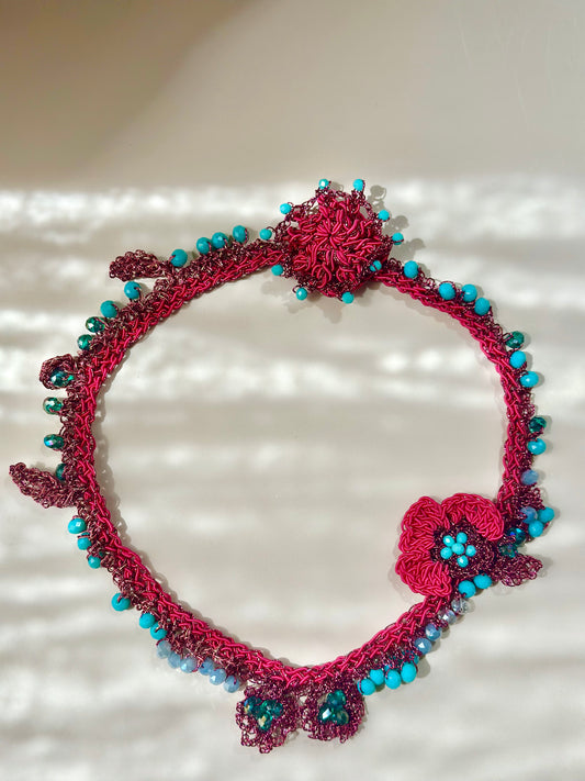 Fuchsia choker
