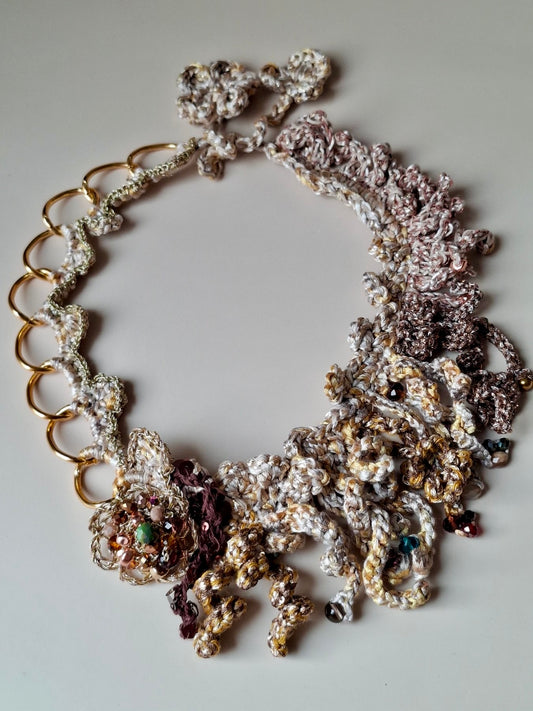 Aura – Statement Necklace with Dolce & Gabbana Silk