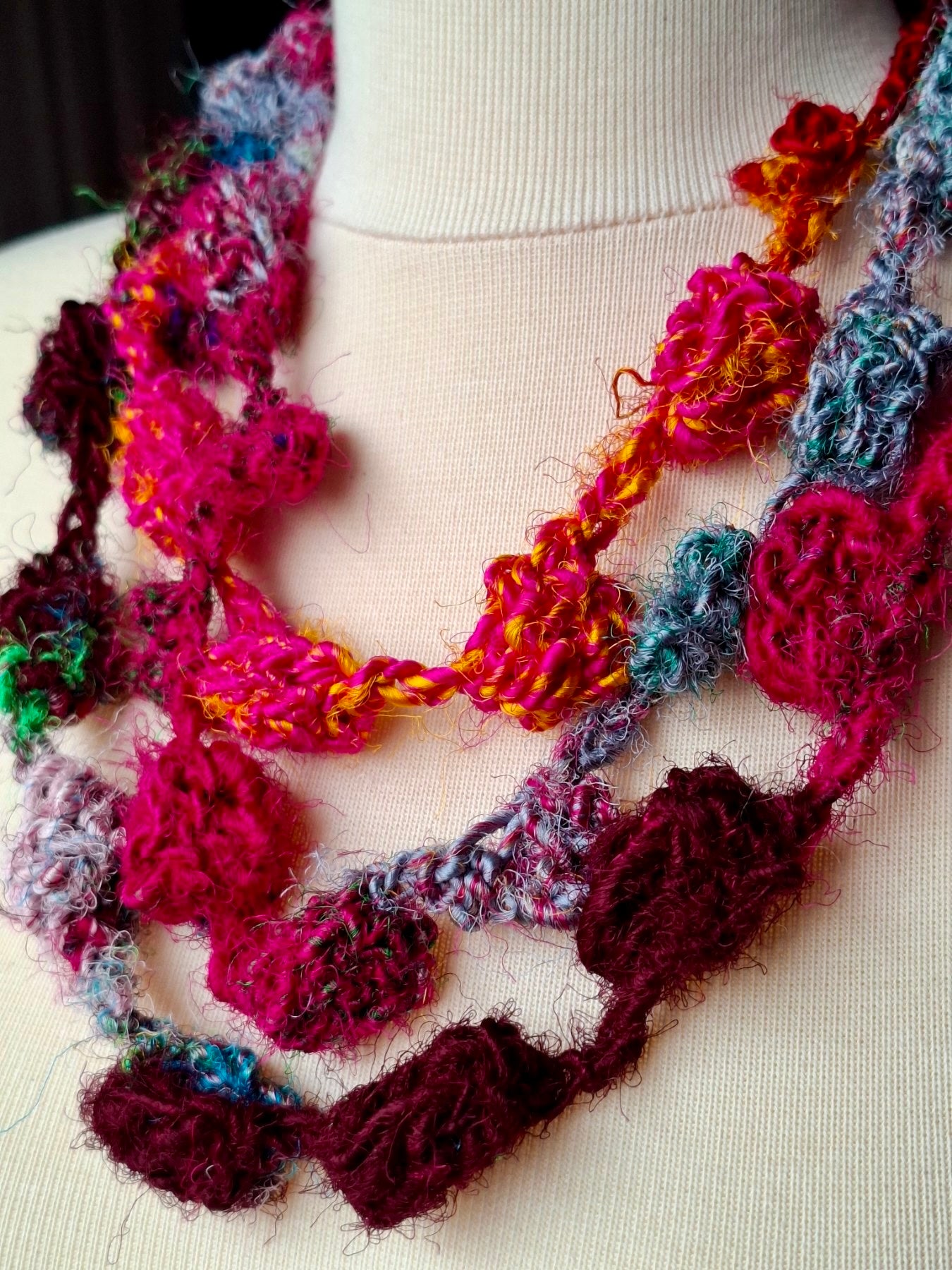 Spring Bloom – Sari Silk Necklace