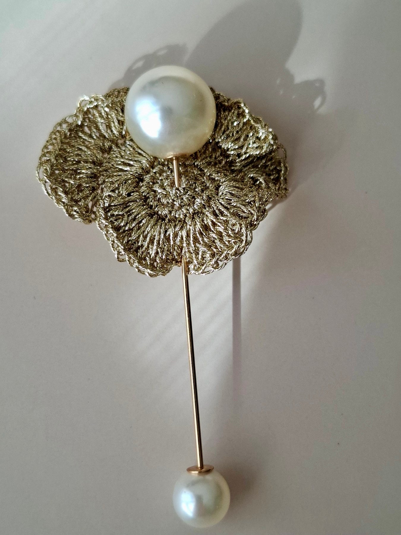 Snowflake Pearl Pin