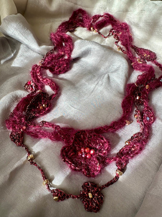 Burgundy Bloom Necklace