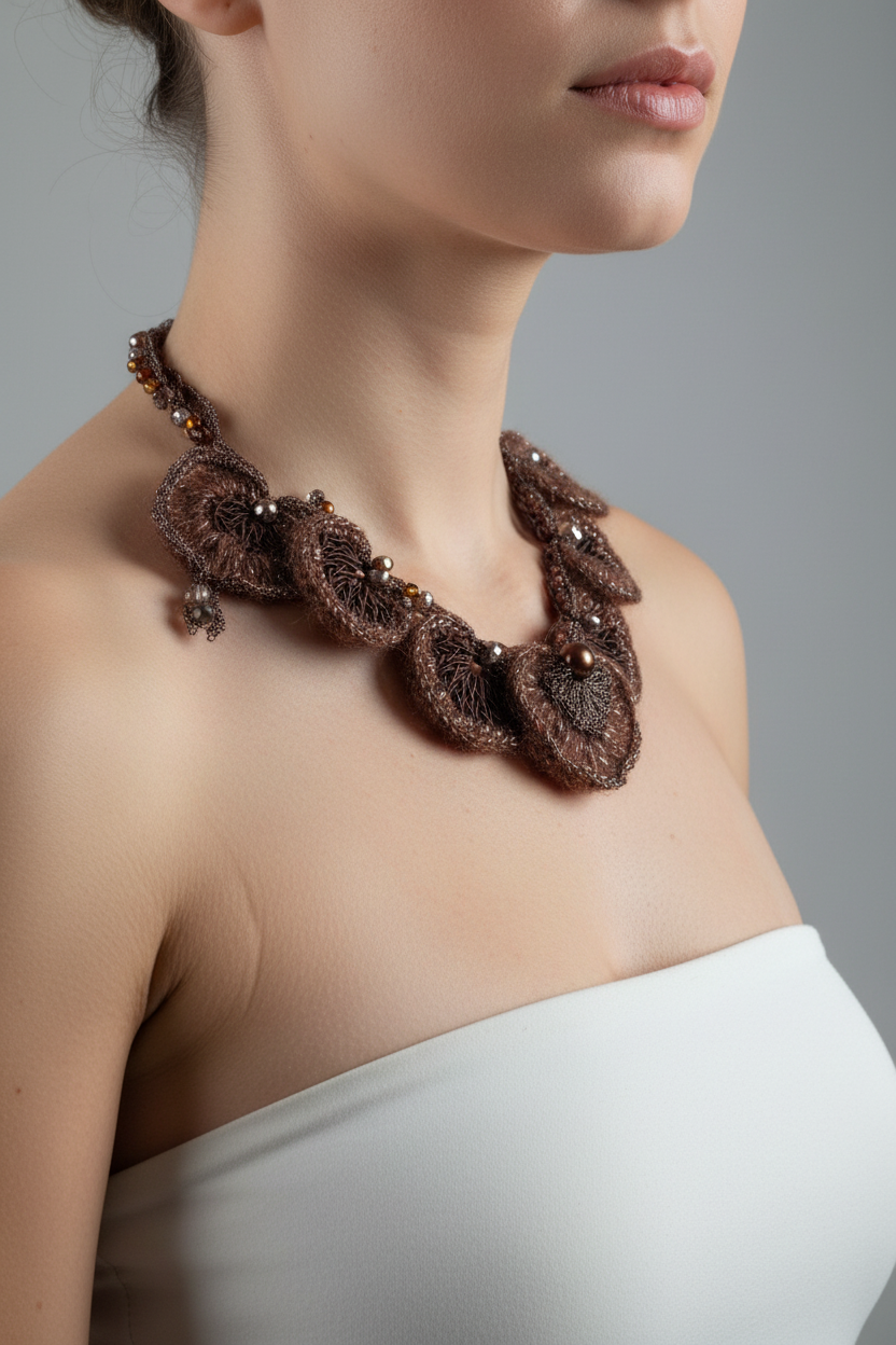 Cioccolata – Hand Knitted Statement Necklace