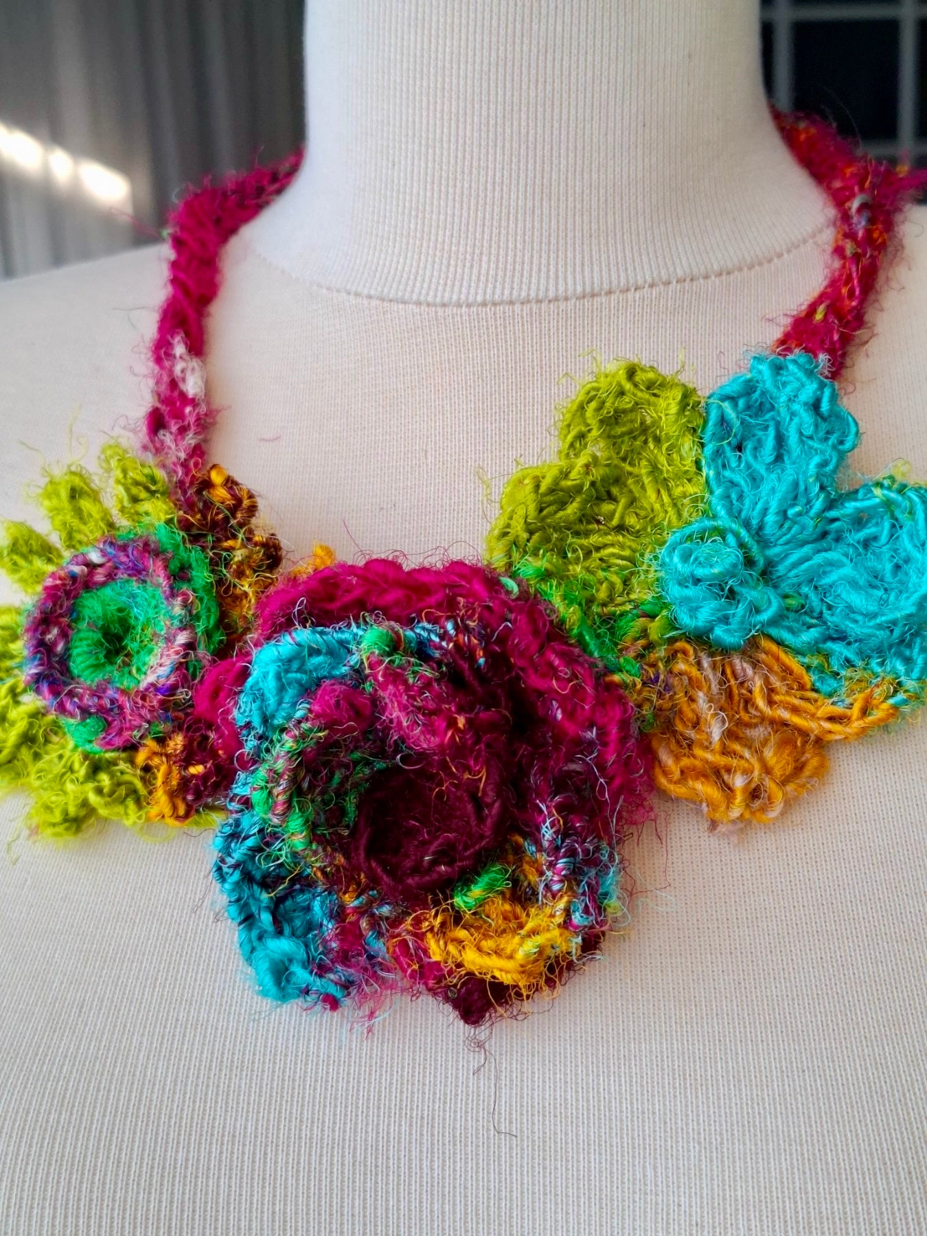 Sari Silk Floral Necklace