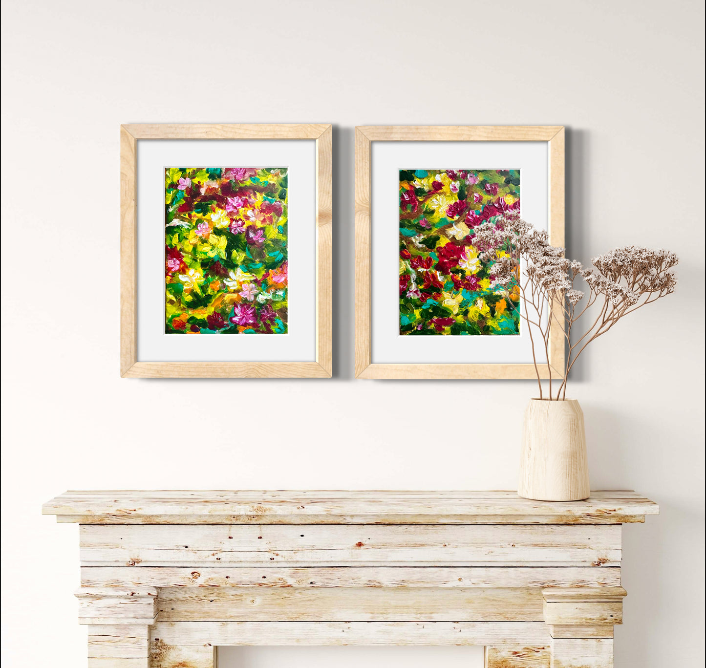 Mini Art: Spring duo set of 2 paintings